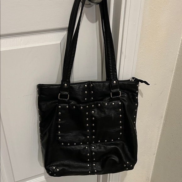 Handbags - Black Studded Leather Tote